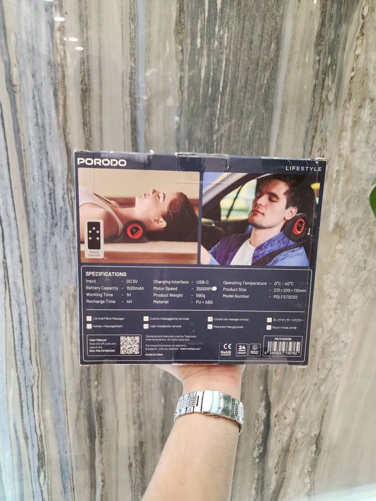 ماساژور بالش گردنی حرارتی سه حالته پرودو lifestyle  با گرمایش موجی و لرزش